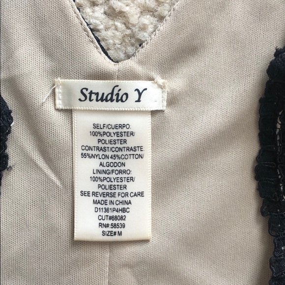 Black lace, chiffon, and satin dress by Studio Y. - Picture 5 of 5